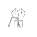 Illustration of hands tied with Adam & Eve Bondage Rope 30 Feet Black for restraint play.