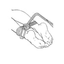 Feet tied with Adam & Eve Bondage Rope 30 Feet Black demonstrating restraint play.
