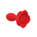 Adam & Eve The Rosebud Remote Control Vibrator Plug in vibrant red with rose design and control button.