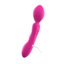 Adam & Eve Rumble-flex Grinder Wand Dual-ended Stimulator in vibrant pink color with charging port.