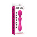 Adam & Eve Rumble-flex Grinder Wand Dual-ended Stimulator in pink packaging with product features highlighted.