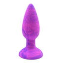 Adam & Eve Groovy Booty Silicone Anal Trainer Set in vibrant purple silicone with a tapered design for easy entry.