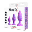 Adam & Eve Groovy Booty Silicone Anal Trainer Set with three graduated plugs for anal play.