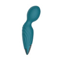 Adam & Eve Dew Drop Petite Wand Massager in teal with a smooth, angled head for targeted stimulation.