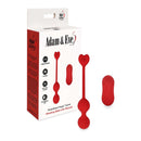 Adam & Eve Sweetheart Vibrating Kegel Balls With Remote in red packaging, designed for pelvic strengthening and stimulation.
