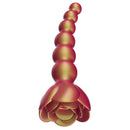 Adam & Eve Beaded Rose Blossom Silicone Anal Vibrator with colorful beaded design and floral base for stimulation.