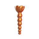 Adam & Eve Beaded Rose Blossom Silicone Anal Vibrator in vibrant orange color with beaded shaft and flared floral base.