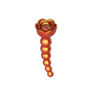 Adam & Eve Beaded Rose Blossom Silicone Anal Vibrator in vibrant orange with a floral design and graduated beads.