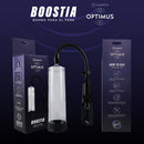 Camtoyz Optimus Boostia Penis Pump Clear with packaging and usage instructions