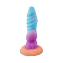 Camtoyz Splash Dildo Nova Silicone Multi-Color with tentacle-inspired design in bold shades of blue, purple, and orange.