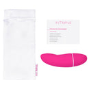 Intimina KIRI Personal Massager with storage pouch and user manual in pink.