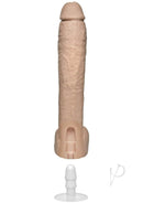 Realistic 12-inch Doc Johnson's The Naturals Dong with Balls, made in USA, quality and durable pleasure toy with suction base.