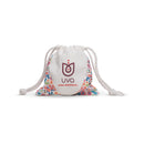 Uva Cup B Reusable Silicone Menstrual Cup Set pouch with floral design for storage and protection.