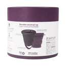 Uva Cup B Reusable Silicone Menstrual Cup Set packaging showcasing the menstrual cup and sterilizer.
