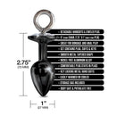 NIXIE Metal Butt Plug & Furry Handcuff Set Black features a jeweled butt plug and detachable furry handcuffs.