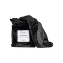 Splash Blanket Furlush Medium Black displayed with soft faux fur texture and waterproof label.