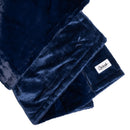 Splash Blanket Furlush Large Waterproof Blanket Navy showing plush velvet and faux rabbit fur texture.