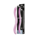 Tentra Cor Unicorn Horn Double-ended Vibrating Dildo Pink in packaging, showcasing its playful design and dual functionality.