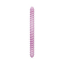 Tentra Cor Unicorn Horn Double-ended Vibrating Dildo Pink in spiral design, ideal for shared or solo play.