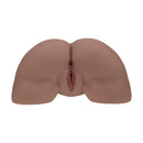 Xkin Clara Vossin Dual Entry Vibrating Masturbator Brown showing dual openings and realistic texture for enhanced pleasure.