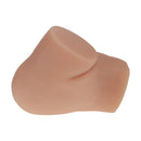 Xkin Nina Vale Dual Entry Vibrating Masturbator Tan side view showcasing realistic texture and design.
