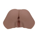 Xkin Layla Love Dual Entry Vibrating Masturbator Brown with two lifelike openings and a realistic texture.
