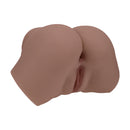 Xkin Layla Love Dual Entry Vibrating Masturbator Brown with two lifelike openings for stimulation and pleasure.