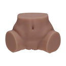 Xkin Layla Love Dual Entry Vibrating Masturbator Brown showing lifelike openings and skin-soft texture.