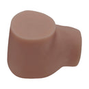 Xkin Layla Love Dual Entry Vibrating Masturbator Brown side view showing realistic design and soft texture.
