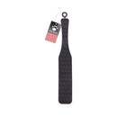 Prowler RED Silicone Spanking Paddle, black silicone paddle with textured surface for impact play.
