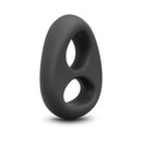 b-Vibe Flex Ring 8 Silicone Cock and Ball Ring Black, dual-loop design for enhanced support and stamina management.
