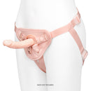 Together Toy Nudefit Adjustable Strap-on Harness Vanilla displayed on a mannequin, featuring adjustable straps.