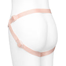 Together Toy Nudefit Adjustable Strap-on Harness Vanilla shown on a mannequin for clear visibility of adjustable straps.