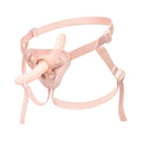 Together Toy Nudefit Adjustable Strap-on Harness Vanilla in soft pink with adjustable straps and secure fit.