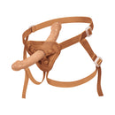 Together Toy Nudefit Adjustable Strap-on Harness Caramel featuring adjustable straps and O-Ring design for secure play.