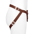 Together Toy Nudefit Adjustable Strap-on Harness Dark on mannequin showcasing adjustable straps and comfort features.