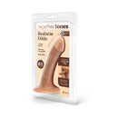 Together Toy 6.5 Inch Realistic Dildo Caramel in packaging showcasing lifelike details and harness compatibility.