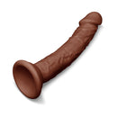 Together Toy 6.75 Inch Realistic Dildo Dark with lifelike design and detailed veining in dark color.