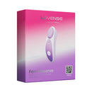 Lovense Ferri Reserve App Control Panty Vibrator Purple packaging with Bluetooth and QR code details.