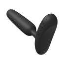 Lovense Glint Touch Responsive Vibrating Butt Plug Black shown from the side, designed for touch-responsive pleasure.