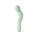 Dame Com Rechargeable Wand Vibrator Sage showcasing its ergonomic design and flexible neck for ultimate comfort.
