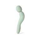 Dame Com Rechargeable Wand Vibrator Sage in soft green color, featuring a curved design for comfort and control.