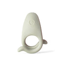 Dame Hug Vibrating Couples Ring Fog, a white vibrating ring designed for shared pleasure and adjustable fit.