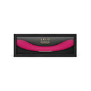 Lelo Boomerang Double Ended Vibrator Cerise in elegant packaging, showcasing its smooth design and vibrant color.