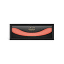 Lelo Boomerang Double Ended Vibrator Coral Red in packaging showcasing its ergonomic design.