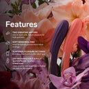 Lelo Boomerang Double Ended Vibrator Coral Red features two motors, soft ribs, 10 settings, USB rechargeable, waterproof.
