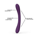 Lelo Boomerang Double Ended Vibrator Plum showcasing twisted sensorial ribs and dual motors for shared pleasure.