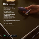 How to use the Lelo Surfer 2 Vibrating Anal Plug Cyber Purple instructions and features display.