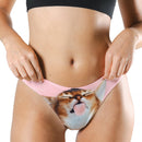 Shinesty The Right Meow Thong Small Light Pink featuring a playful cat design.