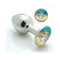 Pretty Plug Medium Aurora Borealis anal toy featuring a stainless steel body and a Swarovski crystal gem.